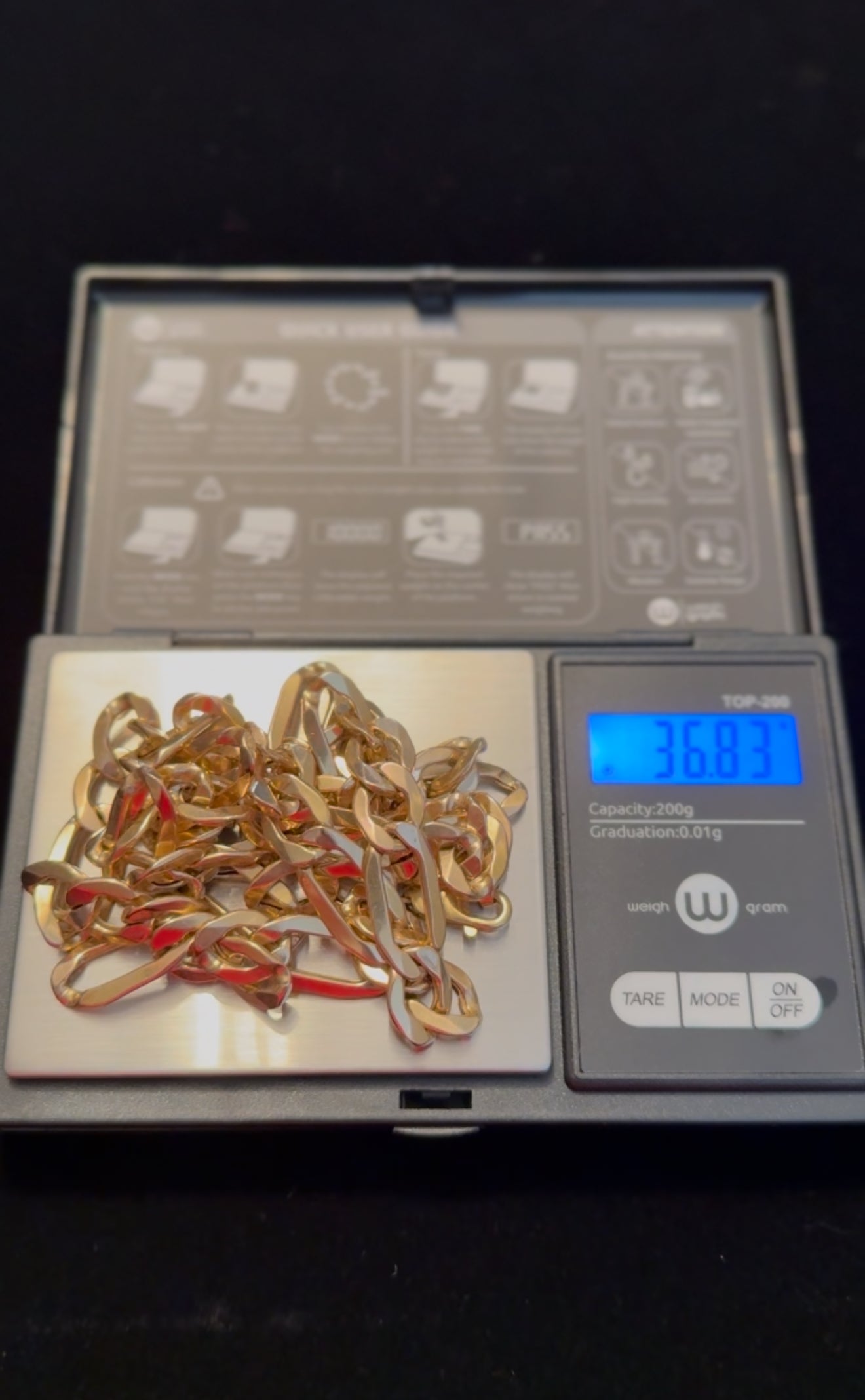 10K Yellow Gold Figaro Chain – 36.8g, 10.5mm Semi-Hollow