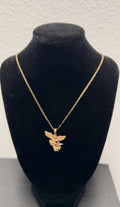 Elegant 10K Solid Gold Chain with Angel Pendant