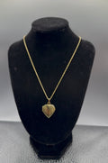 14K Yellow Gold Chain with Heart Picture Pendant – 18” | 6.9g